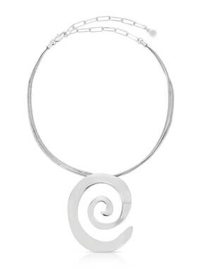 NEW ETTIKA women's aura swirl necklace in silver plated